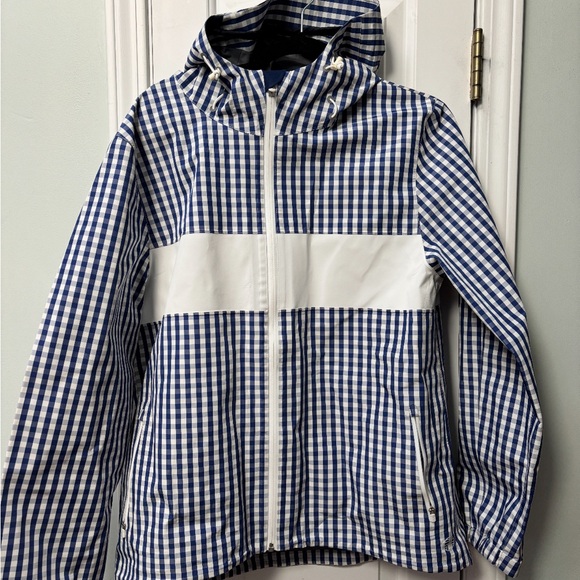 Tory Sport Blue Pigment Gingham Reflective Jacket - Picture 4 of 6